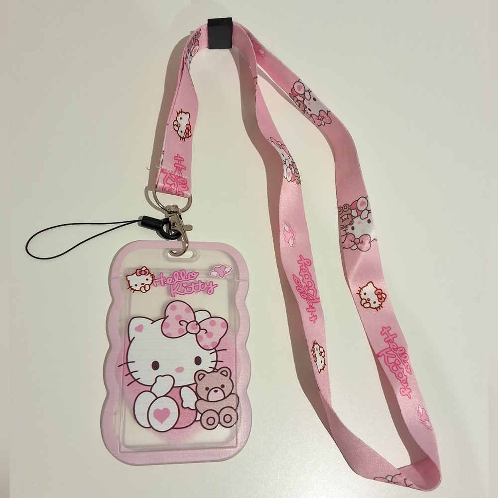 Hello Kitty Lanyard ID Badge Holder , NEW